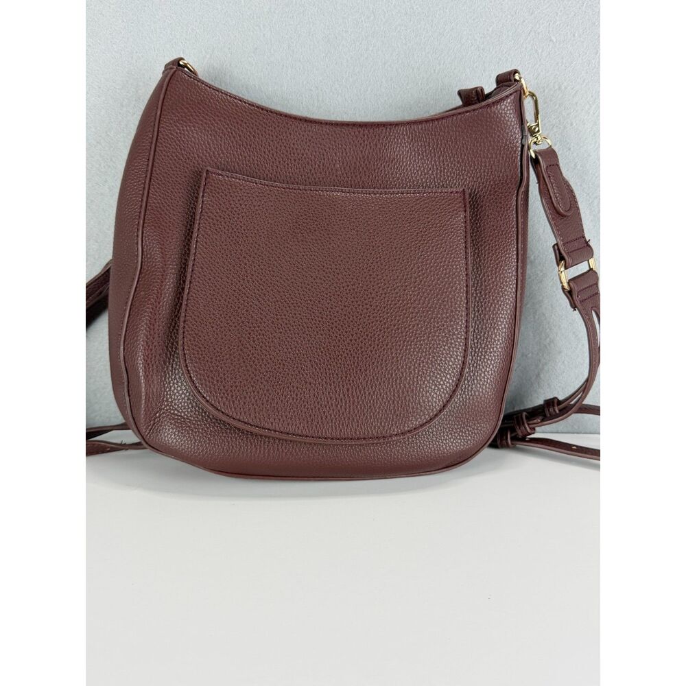 Madison West Burgundy Convertible Backpack Shoulder Bag Vegan Leather